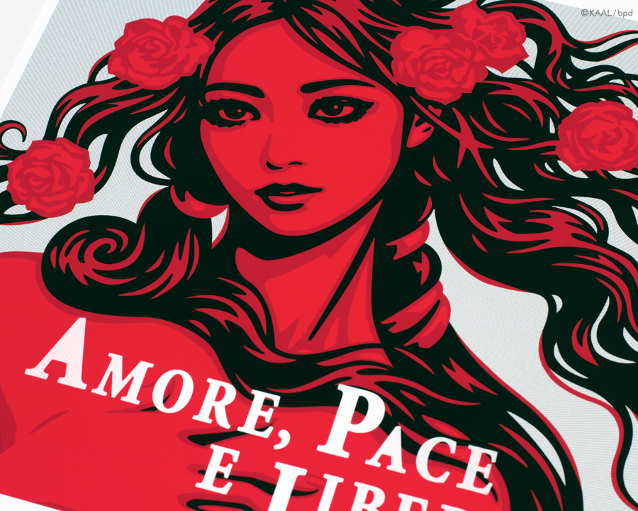 KAAL ジクレー版画 Amore Pace e Liberta アートプリント
