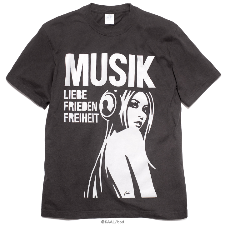 KAAL 音楽アートTシャツ Musik Liebe Frieden Freiheit