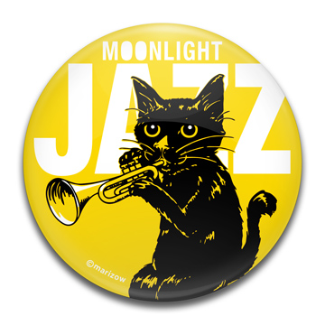 Moonlight Jazz 黒猫イラスト コンパクトミラー by marizow