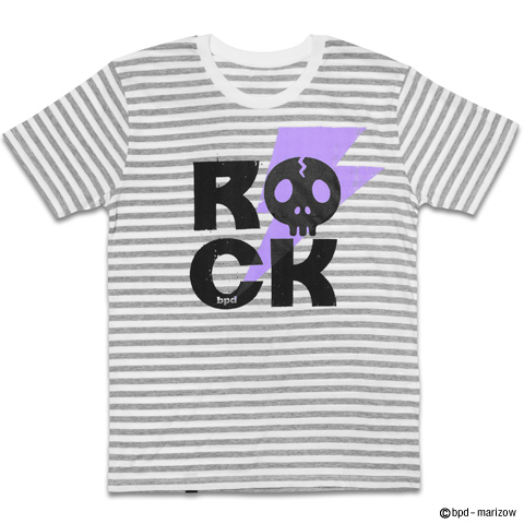 カミナリ ROCK ロゴ ドクロ ボーダーTシャツ 商品写真