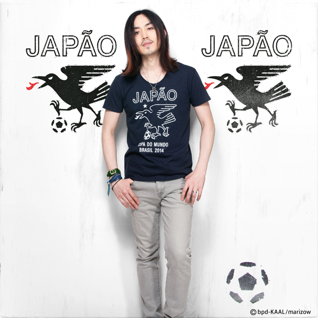 八咫烏 やたがらすロゴ サッカーワールドカップ デザインTシャツ モデル写真 KAAL