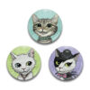 marizow『Three Punk Rock Cats - The Sclash』猫イラスト 缶バッジ３種セット