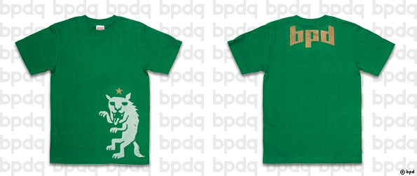 bpd marizow デザインTシャツ 星とオオカミ グリーン
