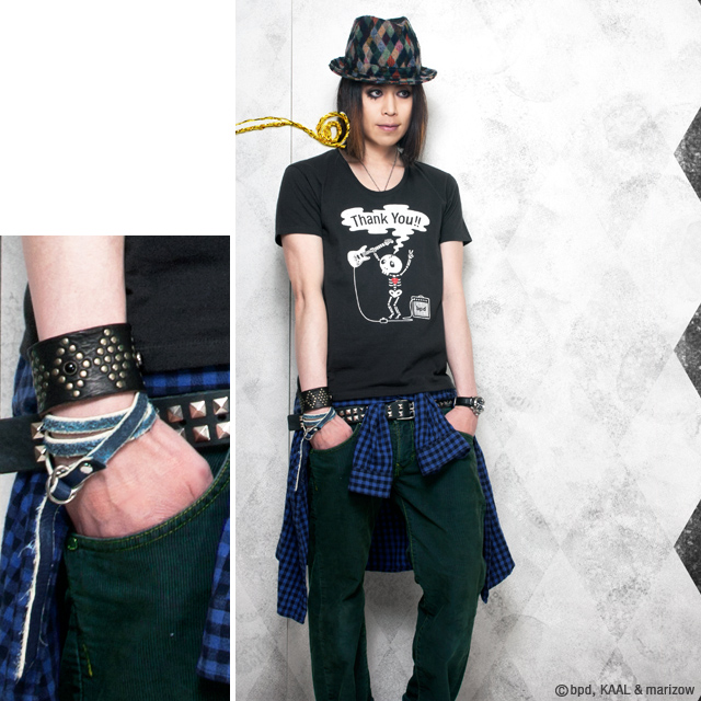 Vintage Rock ヴィンテージ・ロック レザーブレスレット モデル写真2