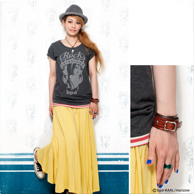 bpd レザーブレスレット peace piece モデル写真 marizow