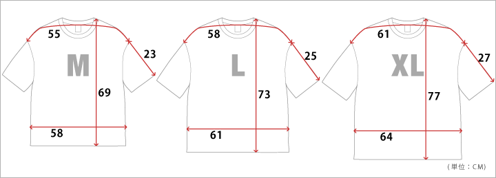 bpd ビッグTシャツ サイズ図