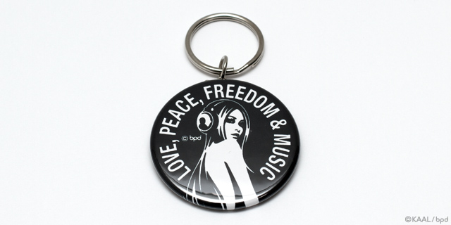 Love Peace Freedom Music の缶キーホルダー