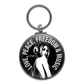 bpd kaal key ring woman with headphone art