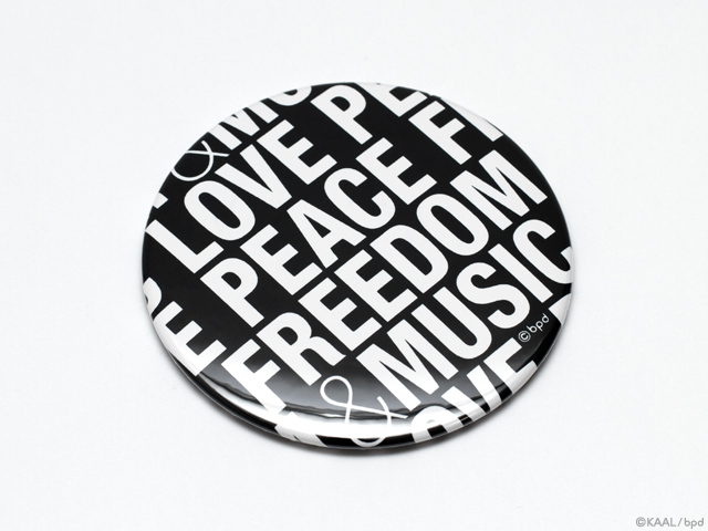 LOVE PEACE FREEDOM MUSIC タイポグラフィのコンパクトな缶ミラー