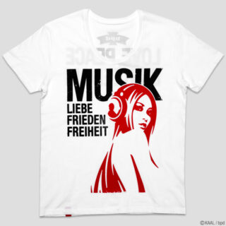 KAAL『MUSIC / LOVE, PEACE & FREEDOM』デザインTシャツ [カットソー]