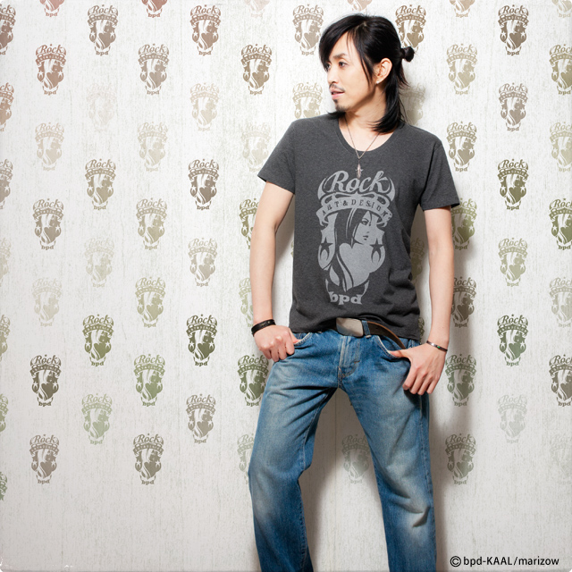 ロック エンブレム Tシャツ カットソー モデル写真 KAAL