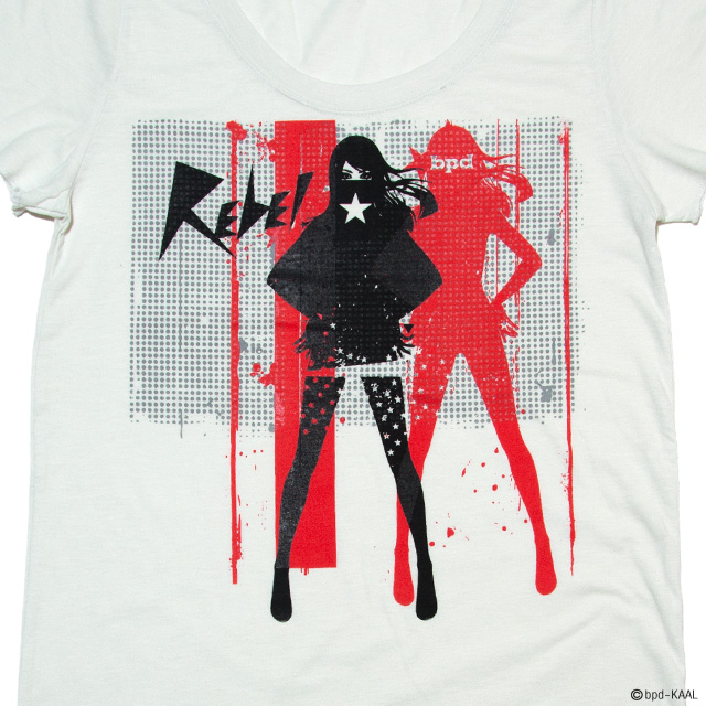 KAAL REBEL レディースTシャツ 女性イラストのプリント拡大