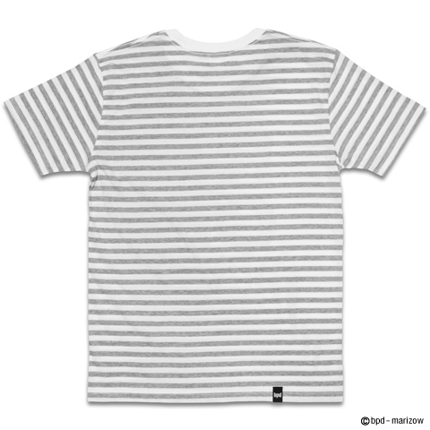 カミナリ ROCK ロゴ ドクロ ボーダーTシャツ 背面写真