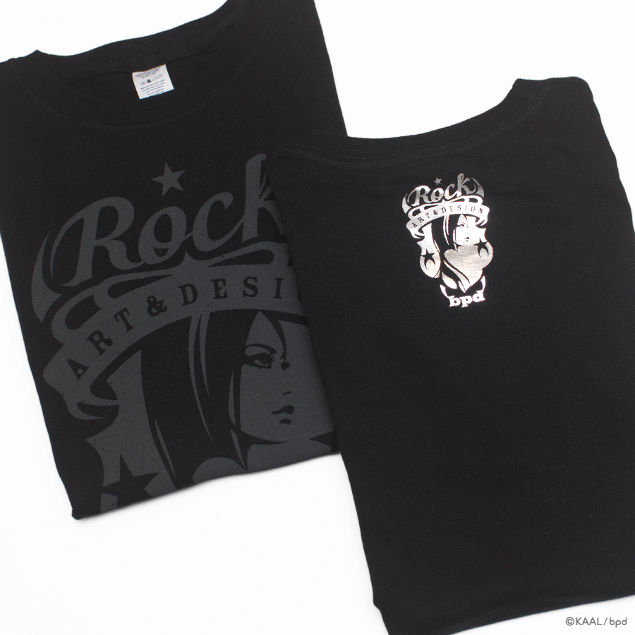 kaal art tee rock emblem back silver print