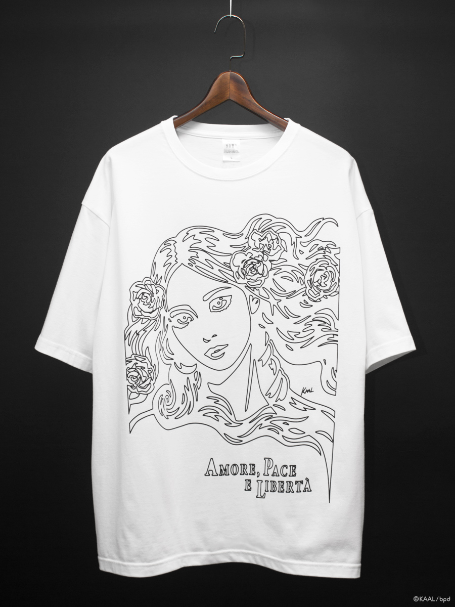 KAAL birth of venus 線画イラストアート ビッグTシャツ black color