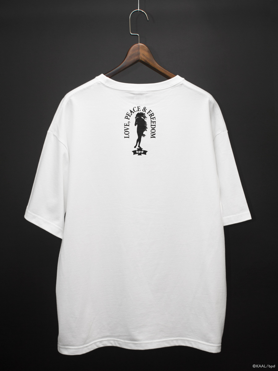 KAAL 線画イラストアート ビッグTシャツ 背面 birth of venus black