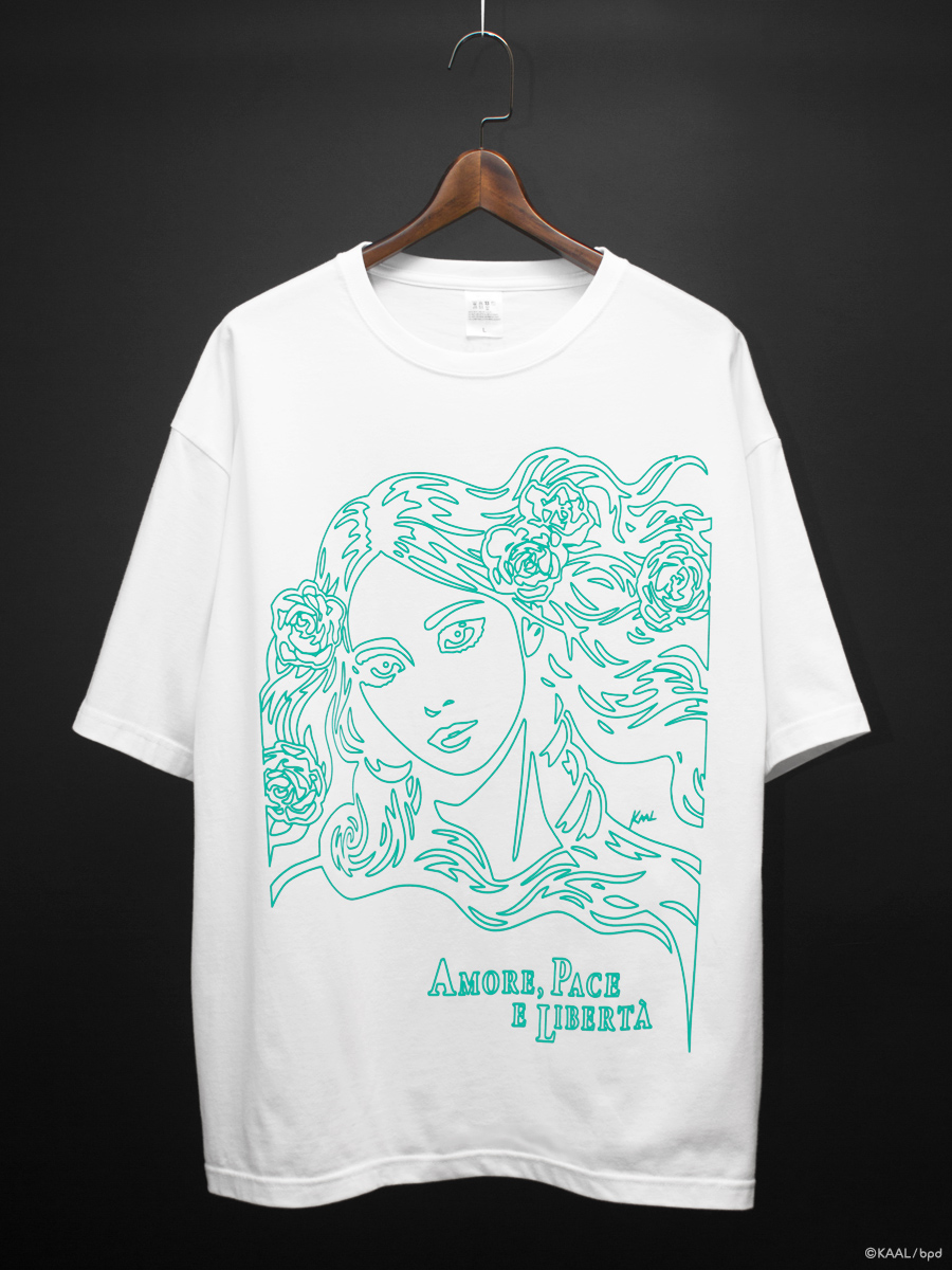 KAAL birth of venus 線画イラストアート ビッグTシャツ green color