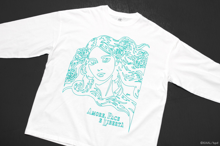 KAAL 女性線画イラストアートのロングスリーブ ビッグTシャツ 商品画像
