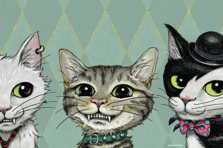 ジクレー版画 Three Punk Rock Cats The Sclash 12インチレコードジャケットサイズ