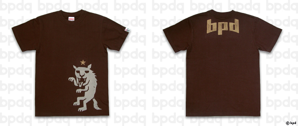bpd marizow デザインTシャツ 星とオオカミ ブラウン